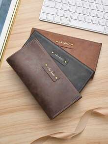 男士钱包，竖款，大容量，柔软皮革，送给爸爸、男朋友、搭配西装、新年、情人节的礼物 - 彩色 - 查看 2
