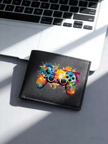 1pc Men's Game Controller Printed Wallet, Multi-Card Slots Fashion Billfold, Suitable For Valentine's Day, Father's Day Gift - Multicolor - View 5