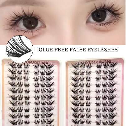 180 sợi mi giả không cần keo, mi tự dính kiểu Manga, mi tự nhiên - Mi giả siêu mỏng, cong chữ C, mi giả tự làm dễ dàng cho người mới bắt đầu, không gây hư hại, giữ lâu trôi, thích hợp cho tiệc tùng, chụp ảnh, sân khấu - Dễ sử dụng, mi mềm mại, mi giả, mi nối, mi chùm, trang điểm