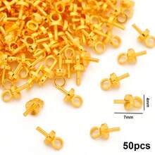 50pcs Golden Silvery New Sheep Eye Needles - Handmade DIY Jewelry Making, Necklace, Bracelet,Earrings,Jewelry And Head Accessories Production Supplies - Round Sheep Eyes - View 10