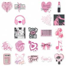 100张粉色幸运贴纸，美观贴纸，Y2K风格贴纸，Y2K主题贴纸，Y2K礼物，复古贴纸，90年代贴纸，Y2K周边，防水贴纸，适用于笔记本电脑、手机、汽车、滑板、水瓶、记事本、笔记本 - 淺粉色 - 查看 4