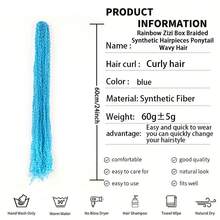 Synthetic Long Curly Zizi Braids Crochet Thin Box Braids Twist Synthetic Braiding Hair 24 Inch Freetress Crochet Braid Locs - Multicolor - View 8