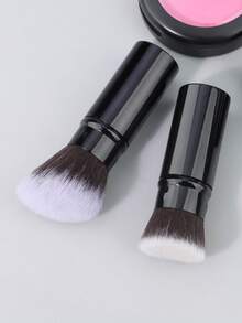 1-2支伸缩式化妆刷、旅行歌舞伎粉底化妆刷、面部腮红刷用于混合液体、腮红、古铜粉、指甲油、防晒霜和无瑕化妆品。 - 彩色 - 查看 5