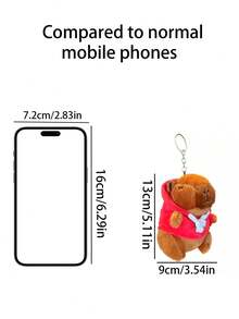 1pc Capybara Plush Keychain, Cute Animal Keyring, Creative Animal Keychain, Couple Keychain, Bag Pendant, Backpack Charm, Wallet Charm, Car Charm, Small Gift - Multicolor - View 8