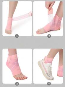 Unisex Sports Ankle Support Compression Sleeve With Strap - Multicolor - View 7