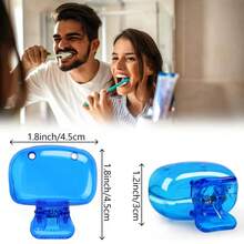 4-Pack Portable Plastic Toothbrush Head Cover Clip Dustproof Head Protector Cap, Travel Toothbrush Head Cover Toothbrush Protector Cap Brush Box Protector Reusable Plastic Toothbrush Clip Storage Card Cover Cap Head Protector Portable Plastic Clip Suitable For Family Travel, School, Bathroom, Camping, Business (Green, Blue, Clear, Pink) - Multicolor - View 4