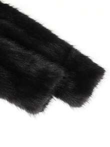 Women Faux Fur Coats - Black - View 7