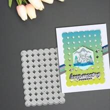 创意圆形背景切割模具，DIY剪贴簿相册和压花模板，贺卡制作工具，卡片纸切割工艺品，礼品卡制作模板模切。 - 銀色 - 查看 5