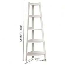 Extra Large 5-Tier Corner Bookshelf - Heavy-Duty Space-Saving Bookcase, Lightweight PP Structure, Modern White Shelf For Home Office, Living Room & Kitchen Balcony - Easy Assembly Floor-Standing Storage Organizer With Bohemian Style Design, Corner Shelves, Corner Book Shelf, Book Shelf For Living Room, Book Organizers And Storage, Bookshelf Organizer, Book Shelf Organizer, Corner Shelf Stand, Corner Furniture, Corner Shelf For Room, Corner Shelf For Living Room - 5 Layers Of White - View 11