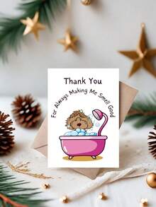 1pc Dog Grooming Thank You Card With Envelope, Pet Groomer Appreciation Greeting Card, Cute Dog Bath Illustration, Holiday Gratitude Notecard For Dog Salon - one-size - View 12