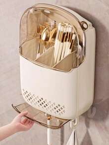 新款多功能厨房筷子架，壁挂式餐具沥水架，餐具收纳盒 - 彩色 - 查看 5