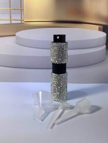 8毫升水钻咖啡豆研磨器防静电喷雾瓶，可重复灌装和使用的旅行香水喷雾器（空瓶），迷你须后水喷雾瓶，配有3个通用补充装容器，是学生返校、居家必备、情人节、度假的理想之选，粉色，旅行必备 - 彩色 - 查看 6