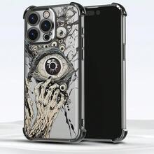 邪眼图案单件装全新简约电镀骷髅气囊防摔/加厚透明TPU保护壳，兼容苹果17 Pro Max/16 Pro Max/16 Pro/16/13 Pro Max/12 Pro Max/11/15 Pro Max/14 Pro Max/三星Galaxy/荣耀/Note 13 Pro/S23 Ultra/S24 Ultra/S25/A56等机型。 - 黑色 - 查看 7