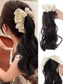 14英寸合成马尾辫，合成发髻马尾假发片，爪夹发髻发夹，合成假发髻接发，女士日常佩戴发饰 - 彩色 - 查看 10