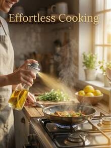 1pc Pump Spray Oil Bottle (White/Red Cap): The Pump Spray Head Can Atomize The Oil Into A Fine Mist, Suitable For Spraying Oil For Pan-Frying, Grilling, Light Seasoning, And Baking. Made Of Glass Material, Suitable For Kitchen Preparation And Outdoor Barbecue, It Is A Portable Tool For Controlled Oil Cooking. - Multicolor - View 10