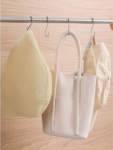 5/10/20pcs Heavy Duty Stainless Steel S-Shaped Hooks With Anti-Scratch Caps, Adjustable Wall-Mounted Accessory Storage Rack, Home Bathroom Decor, Bathroom Storage, Autumn Decor, Back To School Decor - Multicolor - View 6