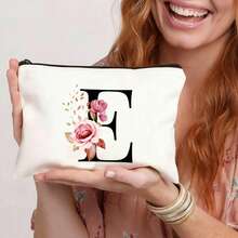 Personalized Makeup Bag, Portable Storage Pouch, Birthday Gift For Women/Mom, Gift For Best Friend, Bridesmaid Cosmetic Bag (G)