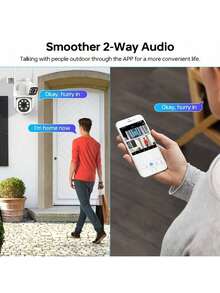 1 Camera an ninh thông minh HD 2K, WiFi băng tần kép 2.4G/5G, theo dõi chuyển động AI, tầm nhìn ban đêm đầy đủ màu sắc, âm thanh hai chiều, xoay nghiêng thu phóng, điều khiển bằng ứng dụng di động, cảnh báo thông báo đẩy, hỗ trợ thẻ SD và lưu trữ đám mây (cần đăng ký), thích hợp để giám sát thú cưng/trong nhà/ngoài trời/gia đình. Cấp nguồn qua USB, không cần pin. - Nhiều màu A - Xem 8