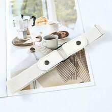 1pc Adjustable Elastic Canvas Belt, Invisible Buckle-Free Waist Belt, Unisex, Suitable For Jeans & Dresses, Buckle-Free Design, Easy To Wear - Multicolor - View 14