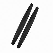2Pcs Fibra de Carbono Estilo Delantero Trasero Parachoques Protector Esquina Guardia Scratch Sticker Negro - A - Ver 5