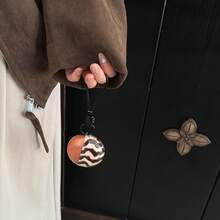 复古透明波浪米色耳机保护套，带挂绳，适用于华为Freebuds 7i、Freebuds 2、Freebuds SE 3、Freebuds 5i、Pro 3耳机，可爱韩版，秋冬款 - 棕色 - 查看 7