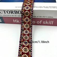 Dây ren jacquard polyester mới, rộng 3cm, kiểu Bohemian, dài 10 thước, thích hợp để trang trí cổ tay áo, cổ áo, viền mũ, rèm cửa, trang trí nhà cửa, đồ thủ công may vá. - A - Xem 2