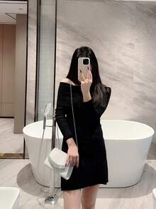 1 件经典褶皱设计缎面正式晚礼服手拿包，适合正式派对、宴会、婚礼、浪漫新娘场合，饰有闪亮水钻，配有链条肩带 - 白色 - 查看 11