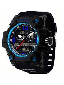 1 pieza Reloj deportivo electrónico multifunción con doble pantalla, adecuado para uso diario, gran opción de regalo - Unitalla - Ver 9