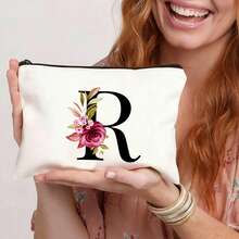 Personalized Makeup Bag, Portable Storage Pouch, Birthday Gift For Women/Mom, Gift For Best Friend, Bridesmaid Cosmetic Bag (G)