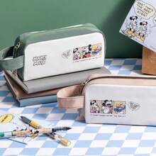 米奇复古彩色铅笔盒，大容量，简约高档，适合中小学生携带文具，多功能收纳袋，多层设计，分类收纳，附赠米奇亚克力挂件，男女通用，是理想的学习用品、返校礼物和生日礼物。 - 卡其色 - 查看 10
