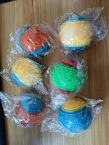 2.5 Inch Squeaky Glow Dog Ball - Geometric Pattern, Natural Rubber, Suitable For All Breeds, Interactive Training Toy Without Batteries, Compatible With Launcher, Suitable For Small To Large Dogs, Random Style - Multicolor - View 10