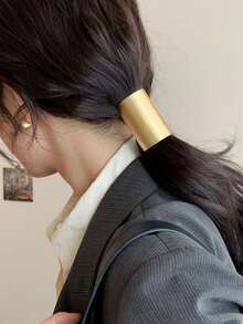 韩式金属光滑发夹，高马尾夹，优雅发饰，度假爪夹，沙滩发夹，优雅发爪 - 彩色 - 查看 2