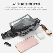 Women's Waterproof Transparent Waist Bag - Portable Transparent PVC Waist Bag With Shoulder Strap, Suitable For Outdoor Camping And Travel, Can Be Used As Wallet, Summer Holiday, Beach Leisure, Swimming Pool Sports Bag, Fitness Travel Bag, Men's Travel Essential Swimming Bag, Waterproof Beach Bag - Black - View 4