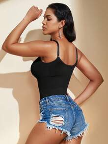 1pc Women Seamless Shapewear Bodysuit, Thong Bottom, Slimming Shaping Bodysuit, Tummy Control Bodysuit, Shapewear, Waist Trainer - Black - View 3