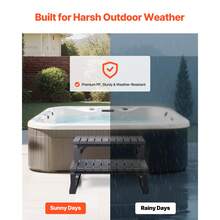 Hot Tub Steps, 2-Step Spa Outdoor Stairs, Heavy Duty 23.6 Inch Wide PP Above-Ground/Inflatable Pool Ladder With 320 Lbs Weight Capacity, Multi-Use For Porch, Patio, Deck, Campers, Black - 23.6 Inches 320 Lbs - View 4