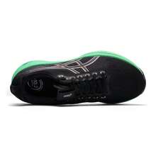 Asics 男士跑步鞋 GEL-KAYANO 32，户外及日常穿着，缓震回弹软底，低帮设计，通勤及旅行，简约舒适休闲运动鞋 1011C052-004 - 黑色/綠色 - 查看 4