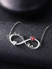 Custom Heart Birthstone Two Names Infinity Bracelets For Women Stainless Steel Customized Bracelet Personalized Wrist Jewelry Girlfriend Birthday Valentine's Day Gift - Multicolor - View 14