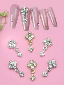 6-Piece Floral Alloy Charms For Nail ArtDecoration - Multicolor - View 1