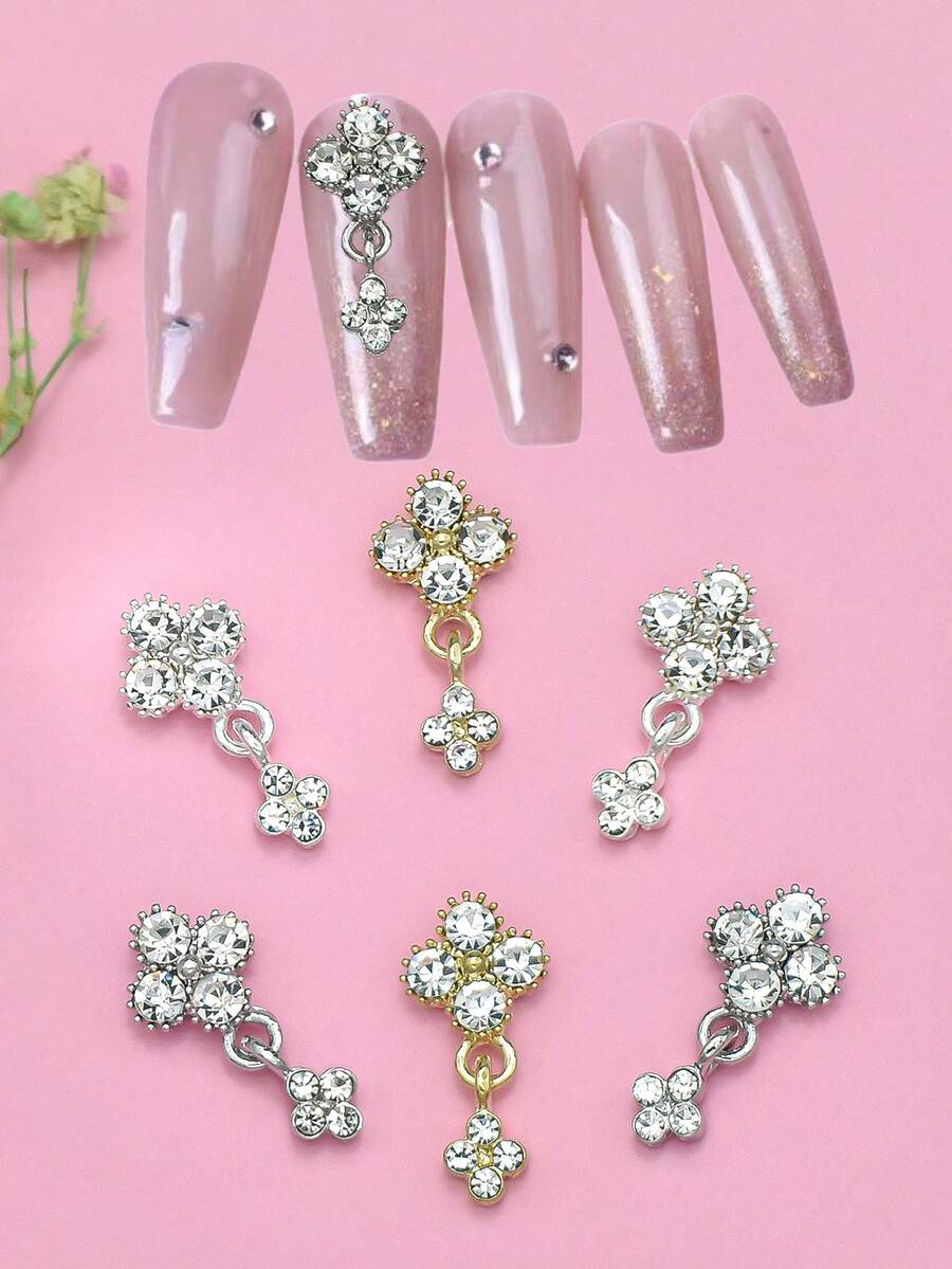 6-Piece Floral Alloy Charms For Nail ArtDecoration - Multicolor - View 1