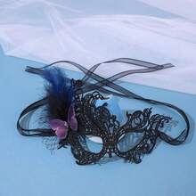 奢华蕾丝眼罩 - 柔软面料，舞会礼服设计，完美适用于舞会、派对、角色扮演、嘉年华、服装配饰 - 黑色，佩戴舒适，圣诞节 - 彩色 - 查看 5