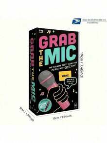 Grab Mic Game, Family Party Karaoke Game, 2-10 Players- Board Game Bad Singers With 250 Lyrics (125 Cards) Hilarious Game Nights& Birthday Party- Makes A Great Music Lovers, Karaoke Or Singing- Adult Great Date Nights - micro - Xem 3