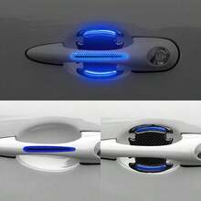 1set 8pcs Red Car Door Bowl Handle Reflective Stickers - 紅色的 - 查看 2