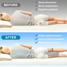 Memory Foam Leg Pillow For Side SleepersSciatica Pain Relief Pillow With Ergonomic Design Removable Breathable Cover And Elastic Band Grey - Grey - View 5
