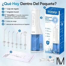 Irrigador Bucal Portátil, Kinwodon 350 Ml Recargable Water Flosser 4 Modos Y 6 Boquillas, Resistente Al Agua Ipx7, Ideal Para Ortodoncia, Aparatos Dentales Y Encías Sensibles, Hogar Y Viajes - Menta - Ver 4