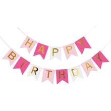 1pc Happy Birthday Gold Foil Pennant Flag, Decorative Banner For Party Supplies - Multicolor - View 6