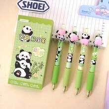 1支可爱熊猫屁股挤压减压圆珠笔，创意高品质学生按压式签名笔，送给亲朋好友的最佳礼物 - 彩色 - 查看 3