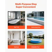 Hot Tub Steps With Handrail, 3-Step Spa Outdoor Stairs, Heavy Duty 25.2 Inch Wide Above-Ground/Inflatable Pool Ladder With 550 Lbs Weight Capacity, Multi-Use For Porch, Patio, Deck, Trailers - 25.2inch 550lbs - 查看 6