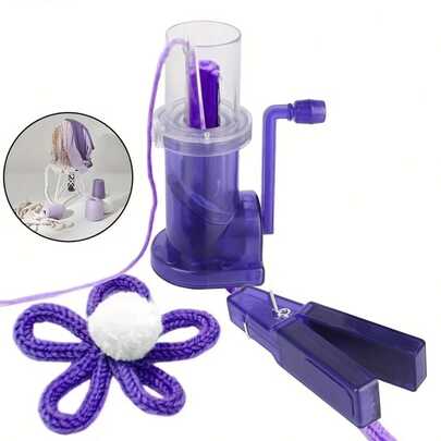 Manual Cordless Braiding Machine, Dual Slot Design - Purple Handheld Weaving Tool, Handmade Weaving Craft, Bracelet Weaving Tool, Suitable For DIY Handicrafts, Sewing, Weaving - Compatible With Ropes, Yarns, Wires Weaving Projects, Small Craft Set, Essential For Arts & Crafts, For DIY Sewing, Knitting, Crochet, Sewing Accessories, Weaving Supplies