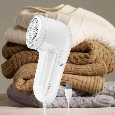 Electric Fabric Defuzzer, Clothes Lint/Fuzz Remover, Efficiently Removes Pilling, USB Powered, Stainless Steel Blades (Battery Not Included)