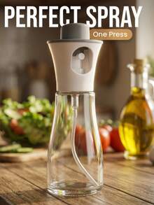 1pc Pump Spray Oil Bottle (White/Red Cap): The Pump Spray Head Can Atomize The Oil Into A Fine Mist, Suitable For Spraying Oil For Pan-Frying, Grilling, Light Seasoning, And Baking. Made Of Glass Material, Suitable For Kitchen Preparation And Outdoor Barbecue, It Is A Portable Tool For Controlled Oil Cooking. - Multicolor - View 6